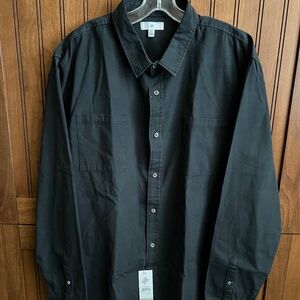 Men's Black Long Sleeve Button Down Shirt Size 2XL- NWT